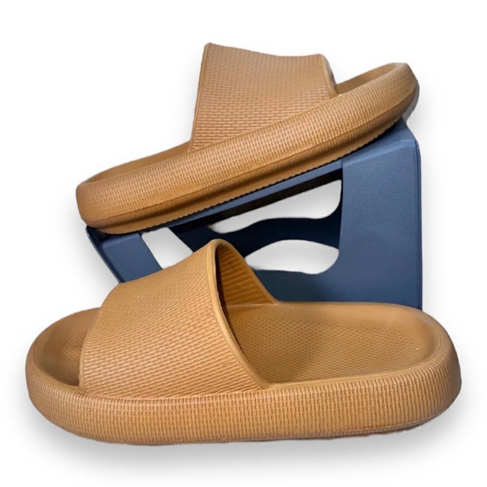 Tongina Tan Yellow Comfort Slip-on Slide Sandals Women's 7-8